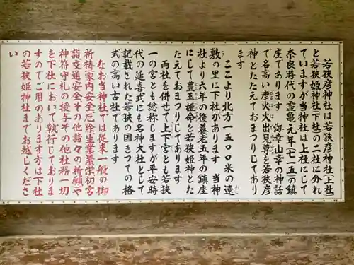 若狭彦神社（上社）の歴史