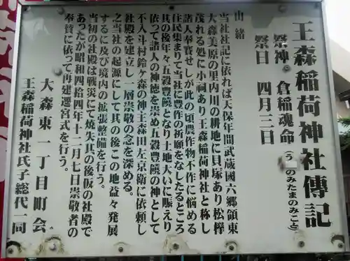 王森稲荷神社の歴史