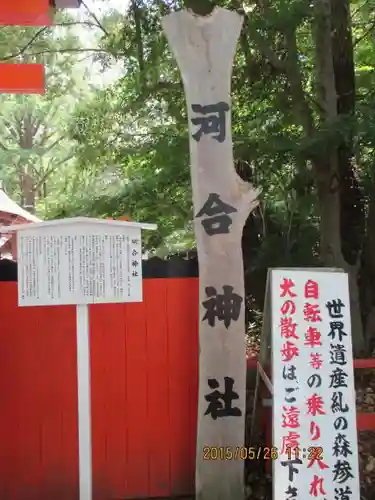 河合神社（鴨川合坐小社宅神社）の歴史