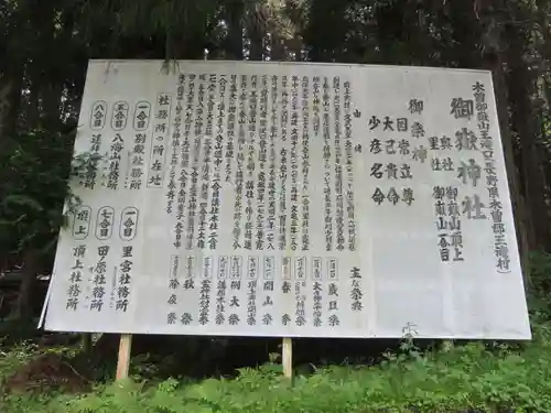 御嶽神社(王滝口）里宮の歴史