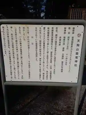 天狗山雷電神社の歴史