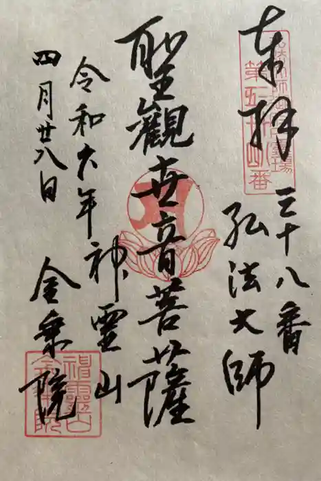 金乗院(目白不動尊)の御朱印