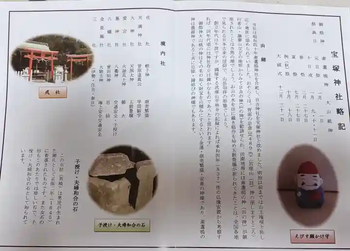 宝塚神社の{uncategorized: "未分類", other: "その他", undefined: "問題あり", building: "その他建物", grave: "お墓", sacred_gate: "鳥居", guardian: "狛犬", statue: "像", buddha: "仏像", history: "歴史", nature: "自然", garden: "庭園", animal: "動物", pagoda: "塔", temizu: "手水舎", mountain_gate: "山門・神門", sanctuary: "本殿・本堂", subordinate: "末社・摂社", art: "芸術", scenery: "景色", jizo: "地蔵", ema: "絵馬", goshuin: "御朱印", omikuji: "おみくじ", items: "授与品その他", amulet: "お守り", goshuincho: "御朱印帳", eats: "食事", festival: "お祭り", votive_dance: "神楽", shichigosan: "七五三参", wedding: "結婚式", experience: "体験その他", initially: "初詣", around: "周辺", anti_infection: "感染症対策"}