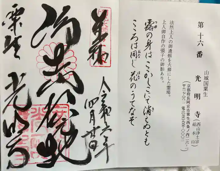 光明寺(粟生光明寺)の御朱印