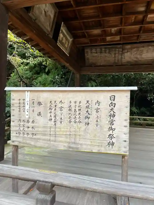 日向大神宮の{uncategorized: "未分類", other: "その他", undefined: "問題あり", building: "その他建物", grave: "お墓", sacred_gate: "鳥居", guardian: "狛犬", statue: "像", buddha: "仏像", history: "歴史", nature: "自然", garden: "庭園", animal: "動物", pagoda: "塔", temizu: "手水舎", mountain_gate: "山門・神門", sanctuary: "本殿・本堂", subordinate: "末社・摂社", art: "芸術", scenery: "景色", jizo: "地蔵", ema: "絵馬", goshuin: "御朱印", omikuji: "おみくじ", items: "授与品その他", amulet: "お守り", goshuincho: "御朱印帳", eats: "食事", festival: "お祭り", votive_dance: "神楽", shichigosan: "七五三参", wedding: "結婚式", experience: "体験その他", initially: "初詣", around: "周辺", anti_infection: "感染症対策"}