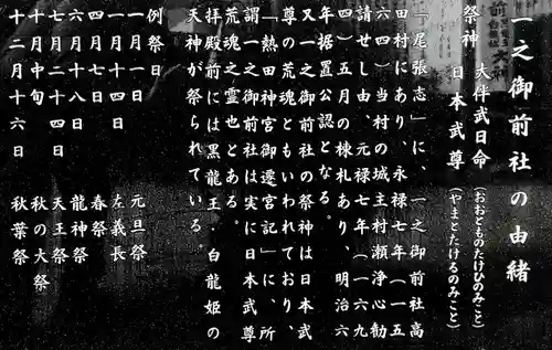 一之御前社の歴史