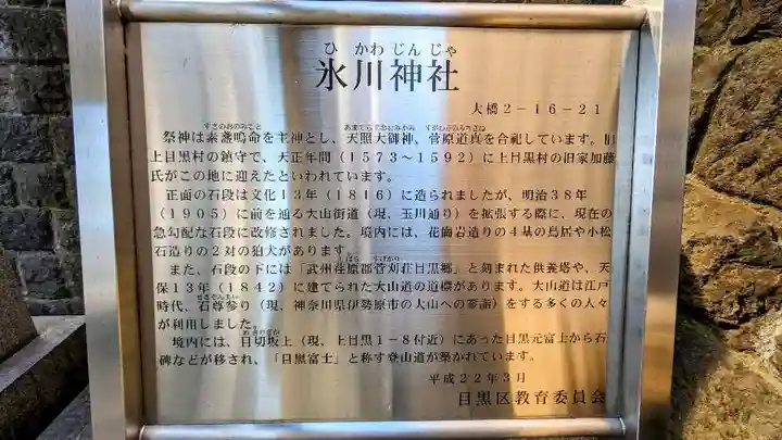 上目黒氷川神社の歴史