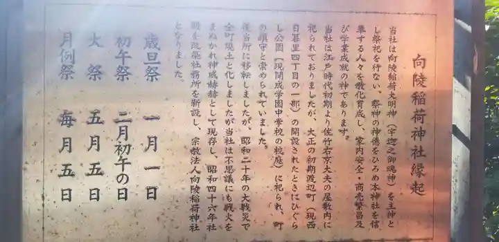 向陵稲荷神社の歴史