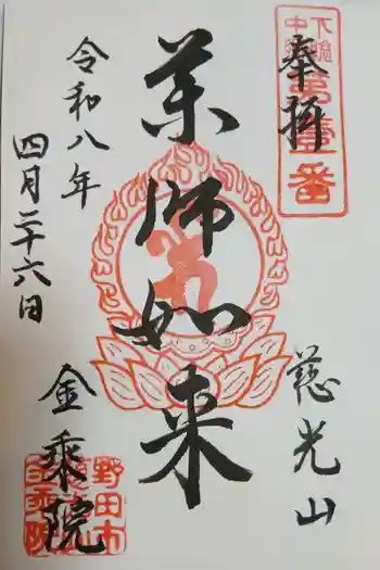金乘院の御朱印 2026年04月