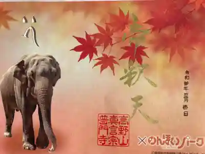 動物御朱印　アジアゾウ🐘
普門寺さん×豊橋総合動植物公園
（のんほいパーク）
御朱印の浄財の一部を動物のエサ代として寄付されるそうです。
