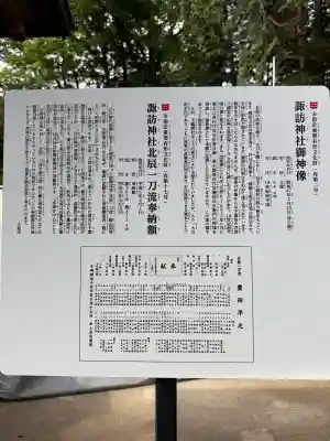 諏訪神社の{uncategorized: "未分類", other: "その他", undefined: "問題あり", building: "その他建物", grave: "お墓", sacred_gate: "鳥居", guardian: "狛犬", statue: "像", buddha: "仏像", history: "歴史", nature: "自然", garden: "庭園", animal: "動物", pagoda: "塔", temizu: "手水舎", mountain_gate: "山門・神門", sanctuary: "本殿・本堂", subordinate: "末社・摂社", art: "芸術", scenery: "景色", jizo: "地蔵", ema: "絵馬", goshuin: "御朱印", omikuji: "おみくじ", items: "授与品その他", amulet: "お守り", goshuincho: "御朱印帳", eats: "食事", festival: "お祭り", votive_dance: "神楽", shichigosan: "七五三参", wedding: "結婚式", experience: "体験その他", initially: "初詣", around: "周辺", anti_infection: "感染症対策"}