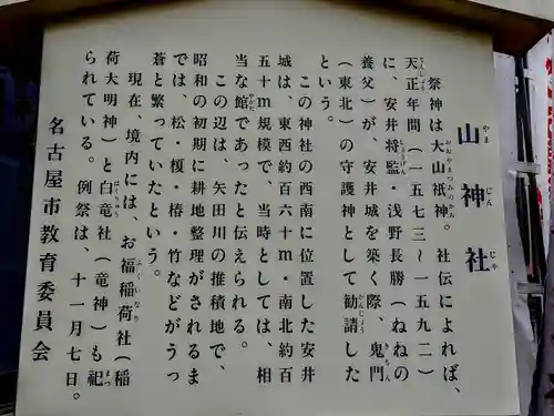 山神社・お福稲荷社・白龍大神の歴史