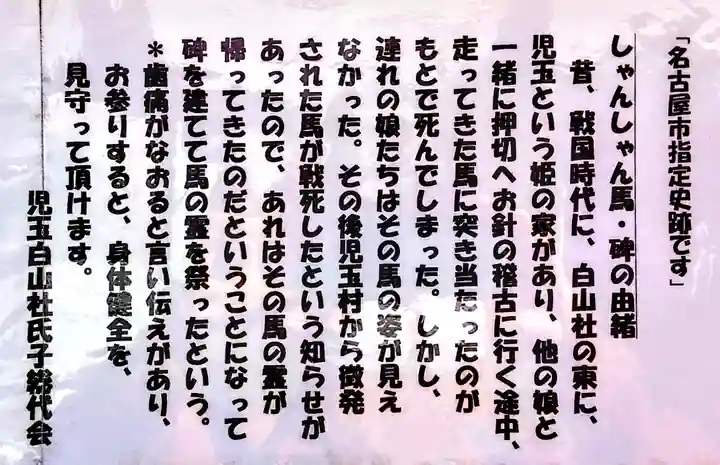 白山社(児玉白山社)の歴史