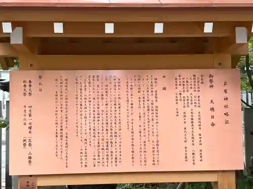芦屋神社の{uncategorized: "未分類", other: "その他", undefined: "問題あり", building: "その他建物", grave: "お墓", sacred_gate: "鳥居", guardian: "狛犬", statue: "像", buddha: "仏像", history: "歴史", nature: "自然", garden: "庭園", animal: "動物", pagoda: "塔", temizu: "手水舎", mountain_gate: "山門・神門", sanctuary: "本殿・本堂", subordinate: "末社・摂社", art: "芸術", scenery: "景色", jizo: "地蔵", ema: "絵馬", goshuin: "御朱印", omikuji: "おみくじ", items: "授与品その他", amulet: "お守り", goshuincho: "御朱印帳", eats: "食事", festival: "お祭り", votive_dance: "神楽", shichigosan: "七五三参", wedding: "結婚式", experience: "体験その他", initially: "初詣", around: "周辺", anti_infection: "感染症対策"}