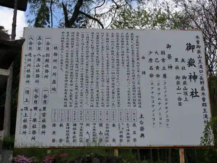 御嶽神社(王滝口)里宮の歴史
