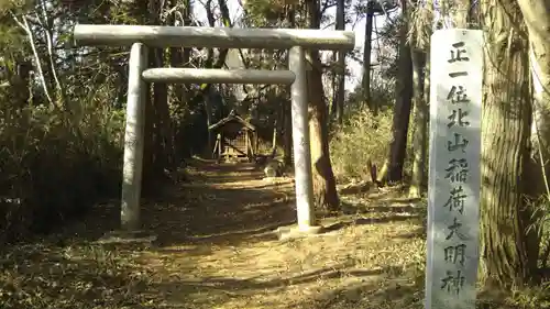 北山稲荷大明神の鳥居