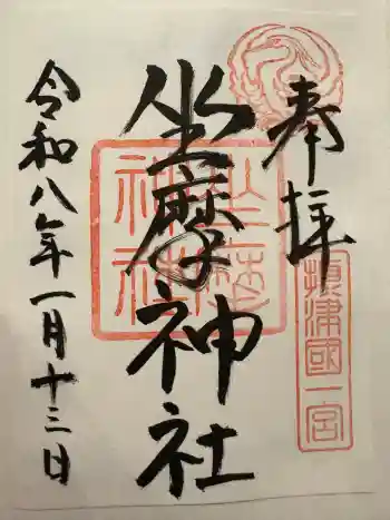 坐摩神社の御朱印 2026年01月