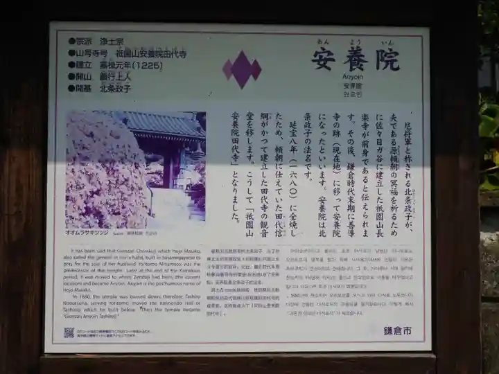 安養院 (田代寺)の歴史