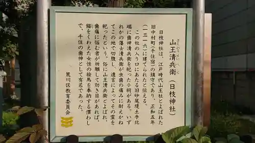 南千住日枝神社の歴史