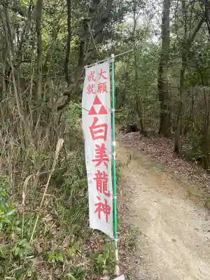 白美龍神社の{uncategorized: "未分類", other: "その他", undefined: "問題あり", building: "その他建物", grave: "お墓", sacred_gate: "鳥居", guardian: "狛犬", statue: "像", buddha: "仏像", history: "歴史", nature: "自然", garden: "庭園", animal: "動物", pagoda: "塔", temizu: "手水舎", mountain_gate: "山門・神門", sanctuary: "本殿・本堂", subordinate: "末社・摂社", art: "芸術", scenery: "景色", jizo: "地蔵", ema: "絵馬", goshuin: "御朱印", omikuji: "おみくじ", items: "授与品その他", amulet: "お守り", goshuincho: "御朱印帳", eats: "食事", festival: "お祭り", votive_dance: "神楽", shichigosan: "七五三参", wedding: "結婚式", experience: "体験その他", initially: "初詣", around: "周辺", anti_infection: "感染症対策"}