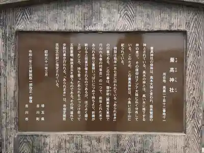 高富蕎高神社の歴史