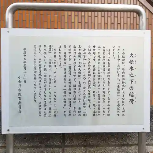 大松木下之稲荷大神の歴史