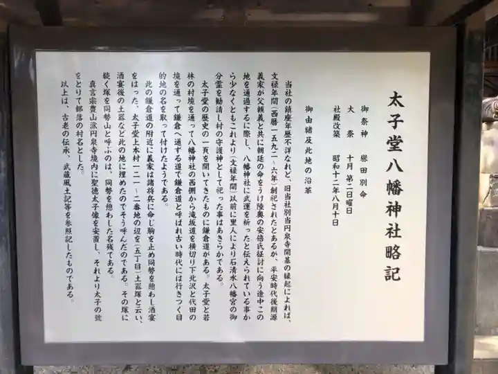 太子堂八幡神社の歴史