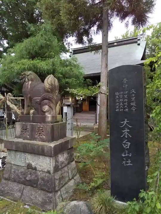 大木白山社の狛犬