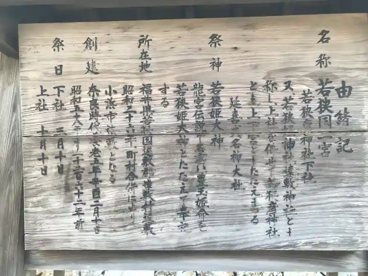 若狭姫神社(若狭彦神社下社)の歴史