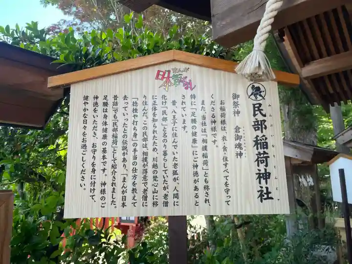 民部稲荷神社(川越八幡宮境内社)の{uncategorized: "未分類", other: "その他", undefined: "問題あり", building: "その他建物", grave: "お墓", sacred_gate: "鳥居", guardian: "狛犬", statue: "像", buddha: "仏像", history: "歴史", nature: "自然", garden: "庭園", animal: "動物", pagoda: "塔", temizu: "手水舎", mountain_gate: "山門・神門", sanctuary: "本殿・本堂", subordinate: "末社・摂社", art: "芸術", scenery: "景色", jizo: "地蔵", ema: "絵馬", goshuin: "御朱印", omikuji: "おみくじ", items: "授与品その他", amulet: "お守り", goshuincho: "御朱印帳", eats: "食事", festival: "お祭り", votive_dance: "神楽", shichigosan: "七五三参", wedding: "結婚式", experience: "体験その他", initially: "初詣", around: "周辺", anti_infection: "感染症対策"}