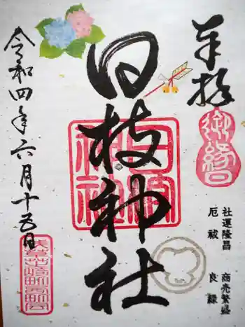 日枝神社の御朱印 2022年06月