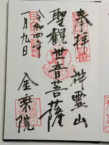 金乗院(目白不動尊)の御朱印