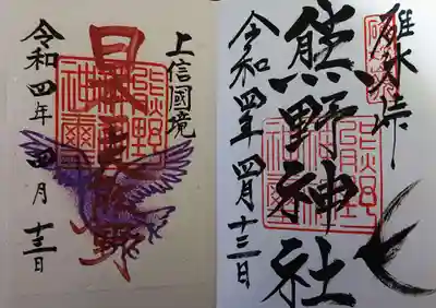 群馬県側の熊野神社の御朱印✨