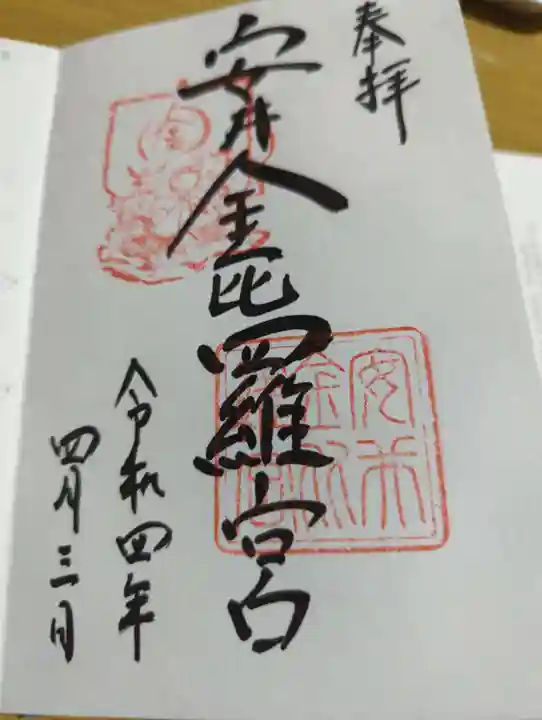 安井金比羅宮の御朱印