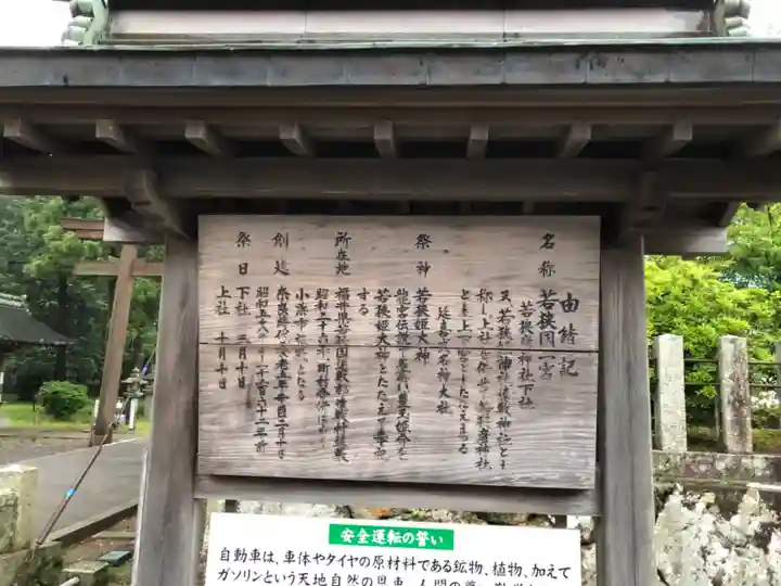 若狭姫神社(若狭彦神社下社)の歴史