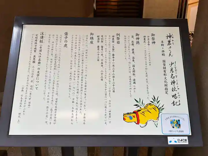 少彦名神社の{uncategorized: "未分類", other: "その他", undefined: "問題あり", building: "その他建物", grave: "お墓", sacred_gate: "鳥居", guardian: "狛犬", statue: "像", buddha: "仏像", history: "歴史", nature: "自然", garden: "庭園", animal: "動物", pagoda: "塔", temizu: "手水舎", mountain_gate: "山門・神門", sanctuary: "本殿・本堂", subordinate: "末社・摂社", art: "芸術", scenery: "景色", jizo: "地蔵", ema: "絵馬", goshuin: "御朱印", omikuji: "おみくじ", items: "授与品その他", amulet: "お守り", goshuincho: "御朱印帳", eats: "食事", festival: "お祭り", votive_dance: "神楽", shichigosan: "七五三参", wedding: "結婚式", experience: "体験その他", initially: "初詣", around: "周辺", anti_infection: "感染症対策"}