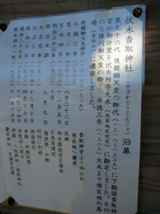 伏木香取神社の歴史