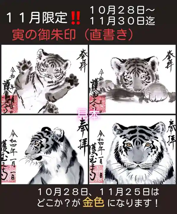【宇宙】11月限定ステキな銀杏　直書き御朱印です 11月限定御朱印】神戸の生田神社にて、11月の限定御朱印6種