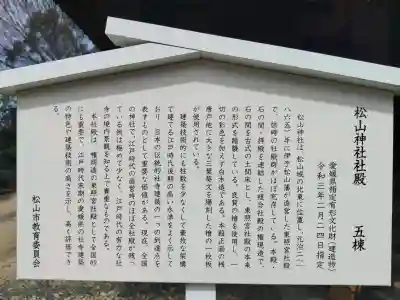 松山神社の{uncategorized: "未分類", other: "その他", undefined: "問題あり", building: "その他建物", grave: "お墓", sacred_gate: "鳥居", guardian: "狛犬", statue: "像", buddha: "仏像", history: "歴史", nature: "自然", garden: "庭園", animal: "動物", pagoda: "塔", temizu: "手水舎", mountain_gate: "山門・神門", sanctuary: "本殿・本堂", subordinate: "末社・摂社", art: "芸術", scenery: "景色", jizo: "地蔵", ema: "絵馬", goshuin: "御朱印", omikuji: "おみくじ", items: "授与品その他", amulet: "お守り", goshuincho: "御朱印帳", eats: "食事", festival: "お祭り", votive_dance: "神楽", shichigosan: "七五三参", wedding: "結婚式", experience: "体験その他", initially: "初詣", around: "周辺", anti_infection: "感染症対策"}