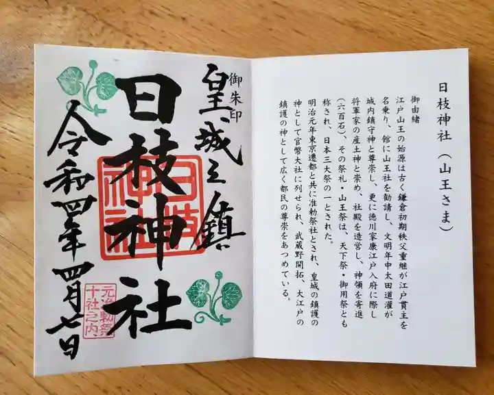 日枝神社の御朱印