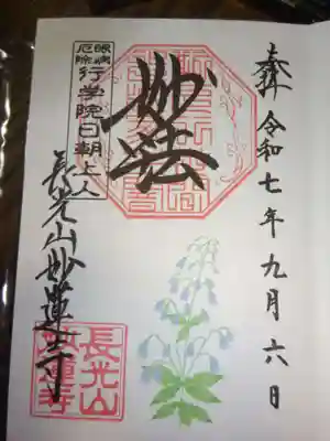 妙蓮寺の御朱印