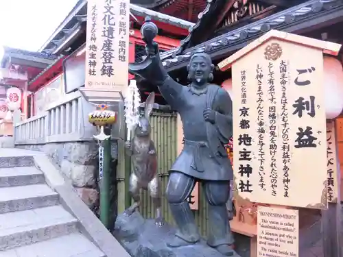 地主神社の像