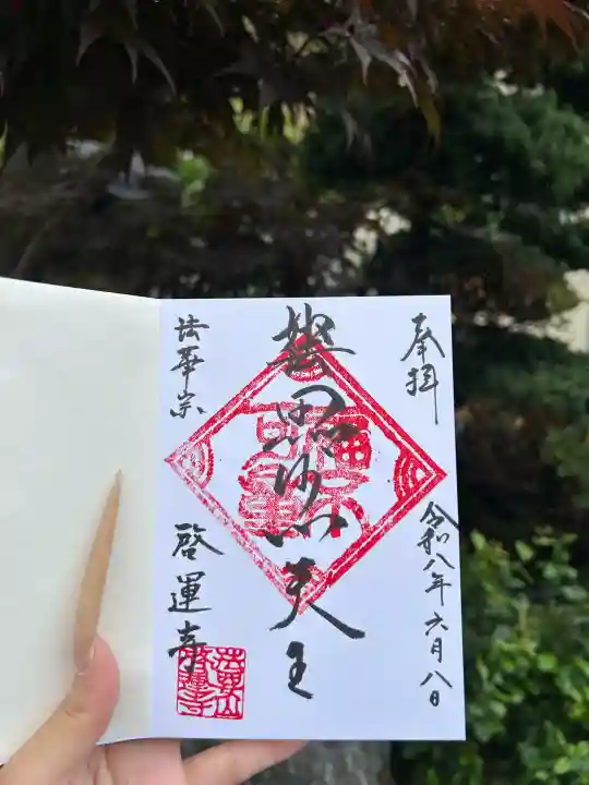 啓運寺の御朱印