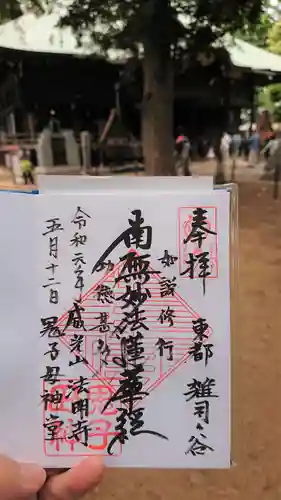 鬼子母神堂　(法明寺）の御朱印