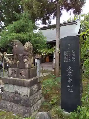 大木白山社の狛犬