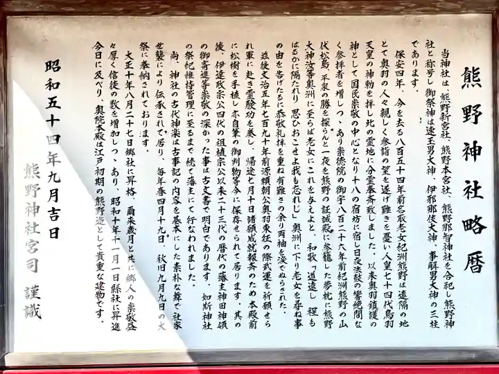 熊野神社の{uncategorized: "未分類", other: "その他", undefined: "問題あり", building: "その他建物", grave: "お墓", sacred_gate: "鳥居", guardian: "狛犬", statue: "像", buddha: "仏像", history: "歴史", nature: "自然", garden: "庭園", animal: "動物", pagoda: "塔", temizu: "手水舎", mountain_gate: "山門・神門", sanctuary: "本殿・本堂", subordinate: "末社・摂社", art: "芸術", scenery: "景色", jizo: "地蔵", ema: "絵馬", goshuin: "御朱印", omikuji: "おみくじ", items: "授与品その他", amulet: "お守り", goshuincho: "御朱印帳", eats: "食事", festival: "お祭り", votive_dance: "神楽", shichigosan: "七五三参", wedding: "結婚式", experience: "体験その他", initially: "初詣", around: "周辺", anti_infection: "感染症対策"}