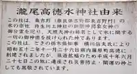 瀧尾高徳水神社 の歴史