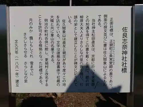 佐良志奈神社の歴史