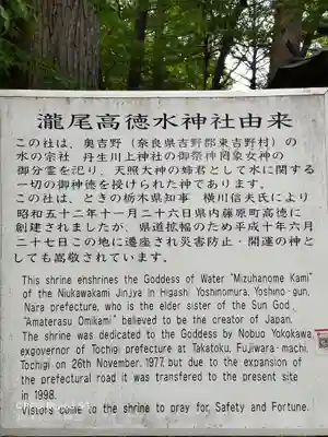 瀧尾高徳水神社 の歴史