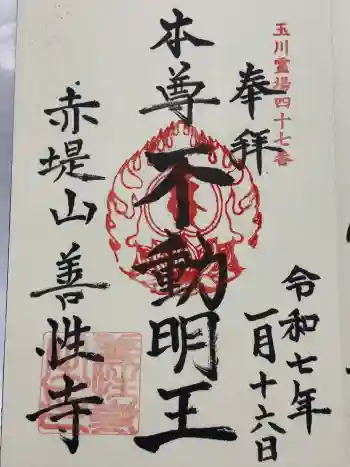 善性寺の御朱印 2025年01月